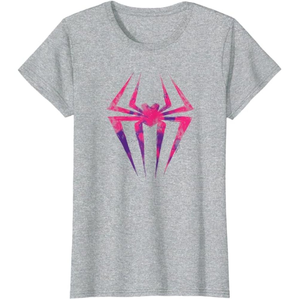 Marvel Spider-Man Across The Spider-Verse Part 1 Womens Pink Logo Tee SZ M:NWOT